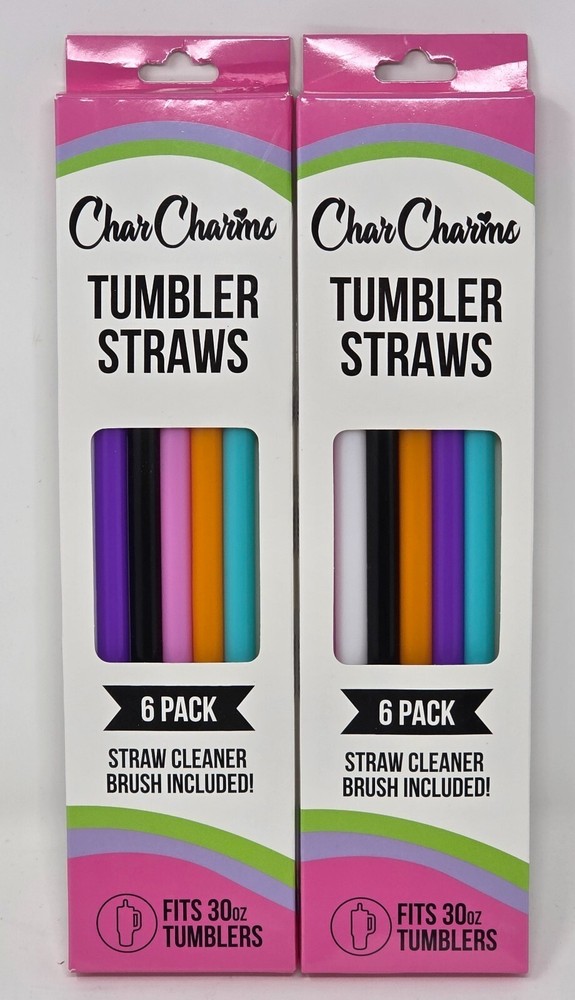 Charms Straws for 30oz Cup Multicolor Cup 6 Pack