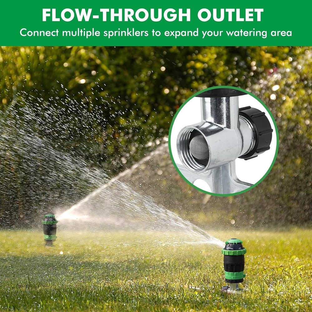 2 Pack Oscillating Sprinkler System for Large Gardens - Customizable & Reliable