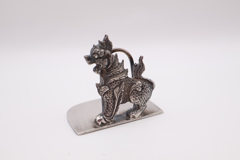 Vintage Solid Silver Chinese Style Menu Holder