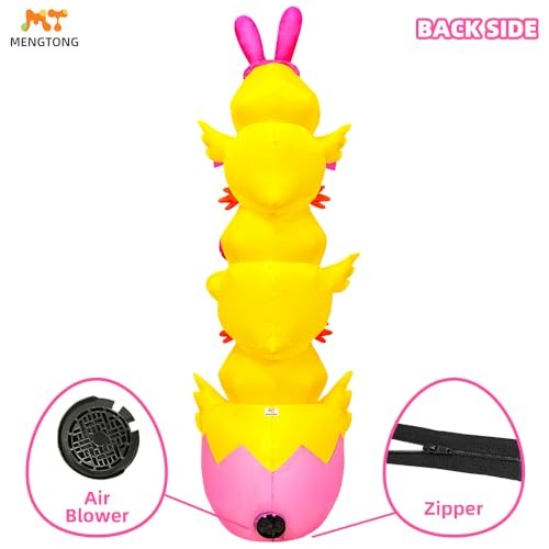 7.1FT Easter Inflatable Outdoor Decoration Inflatable Three Chicks, Built in