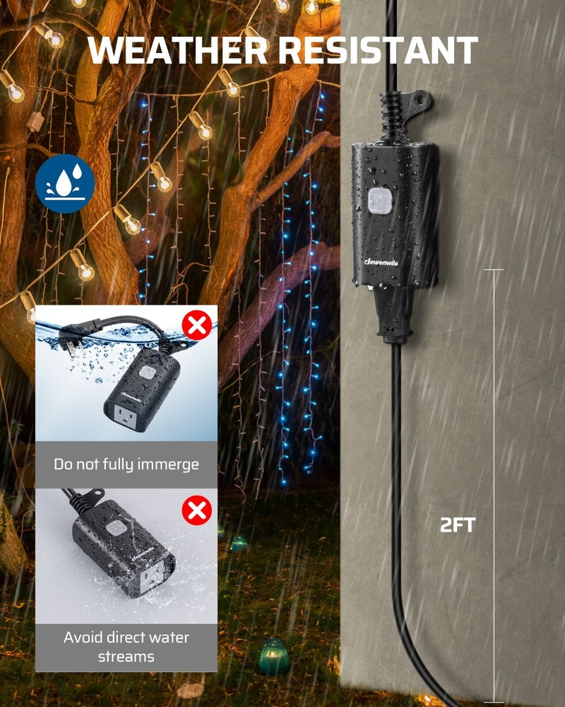 DEWENWILS Outdoor Remote Control Outlet,100FT Control Range,15A Wireless Remote