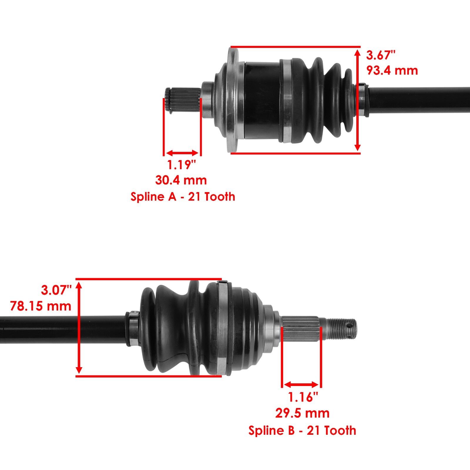 Rear Right & Left Complete CV Joint Axle for Arctic Cat 400 2X4 4X4 2002-2004