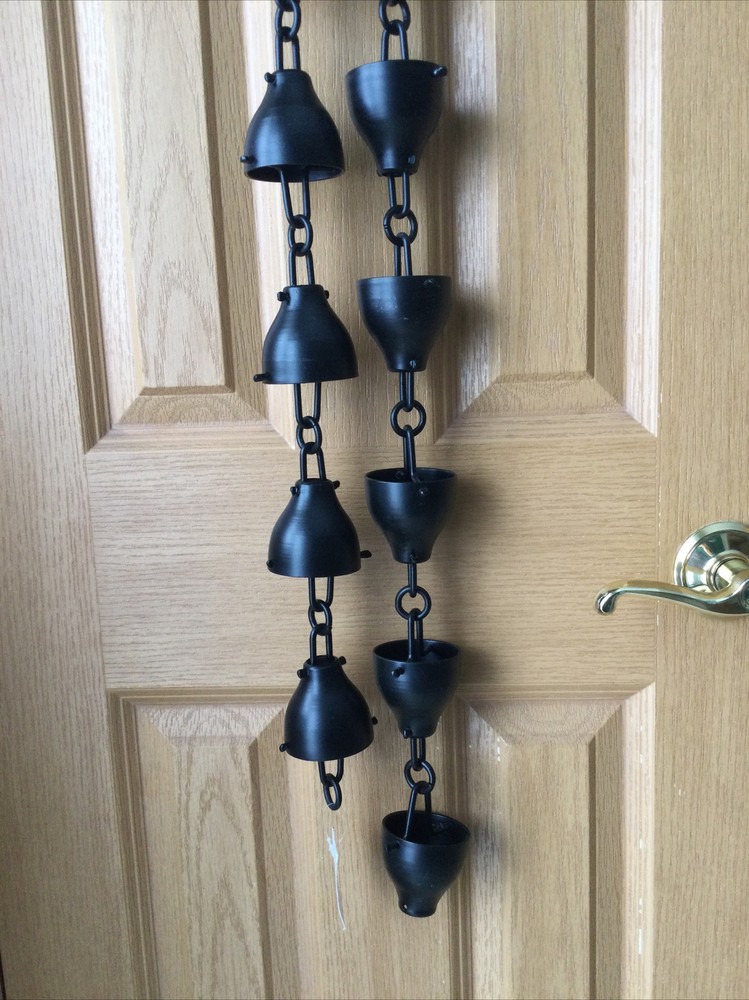 Cup Rain Chain Metal Black Finish