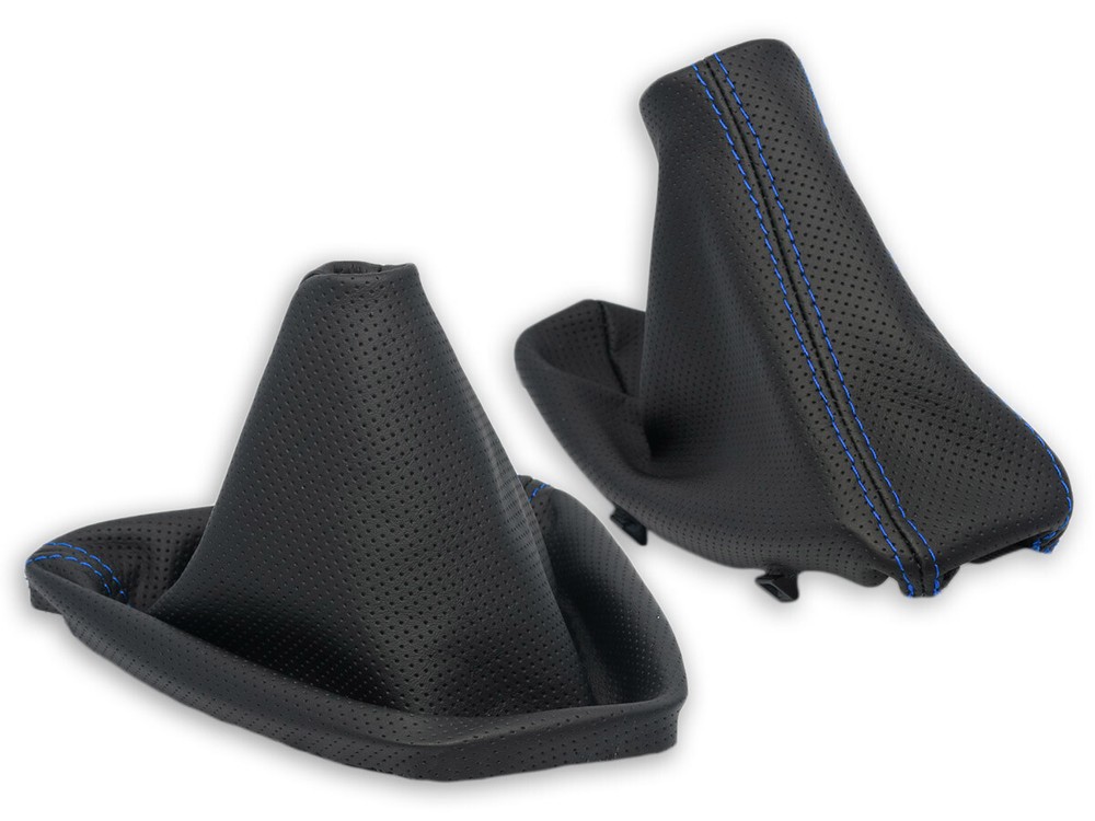 FOR BMW E90 E91 E92 E93 GEAR SHIFT + EBRAKE GAITER PERFORATED STITCHING BLUE
