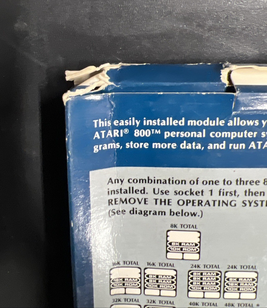 ATARI 16K MEMORY MODULE for ATARI 800 Complete in Box CX 853