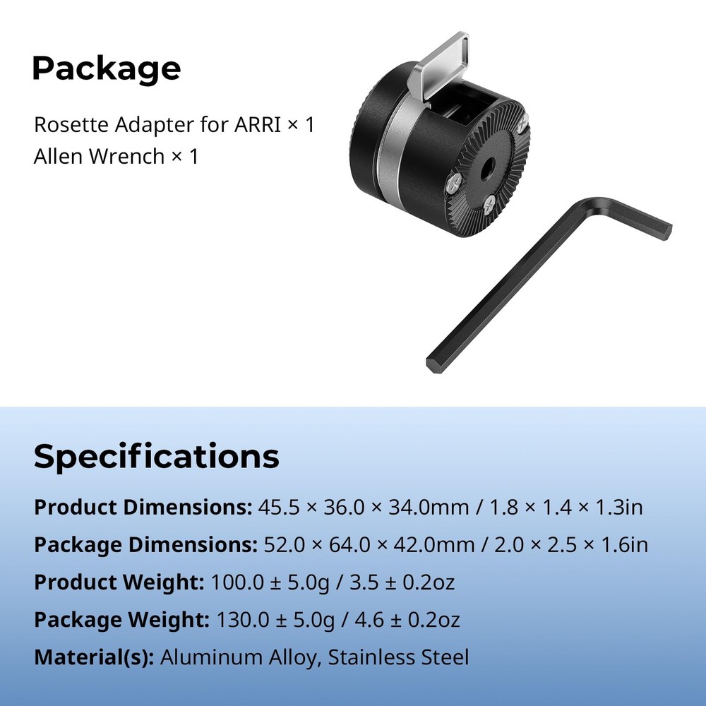 Rotatable Quick Adjust Rosette Adapter for ARRI Style Standard One-Touch Rota...