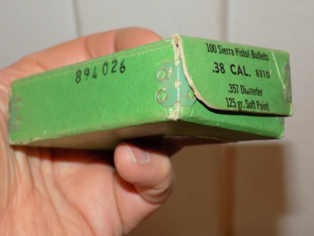 Vintage Sierra Bullets .38 Caliber Empty Box