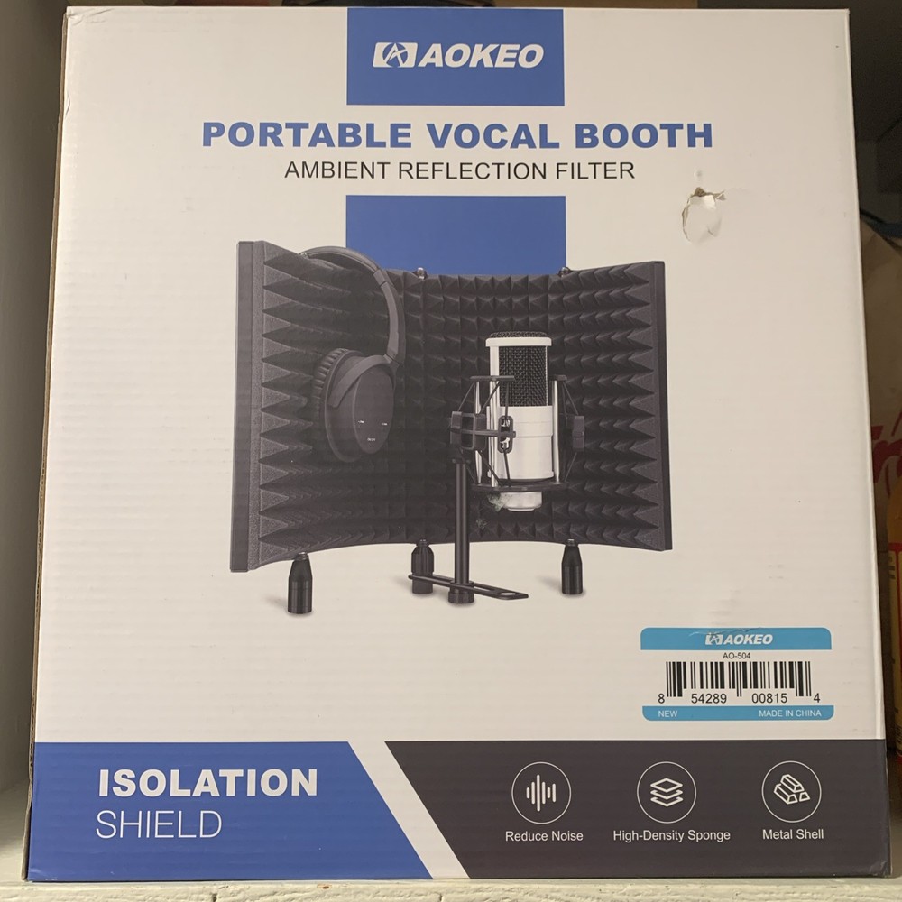 AOKEO Portable Vocal Booth Ambient Reflection Filter Isolation Shield - NEW