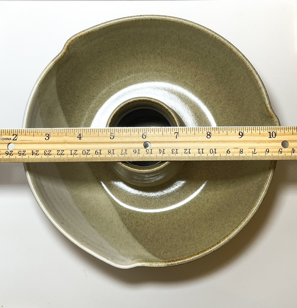 Handmade Studio Pottery Roaster Tan White Neutral