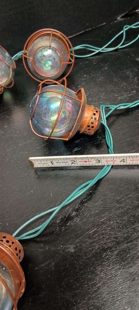 Copper Tone Caged Garden Light Strand 10 Lights