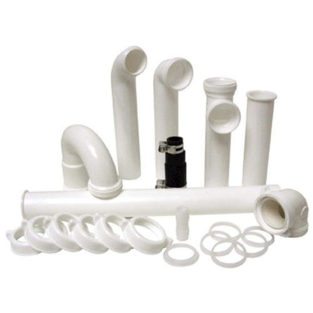 White Universal Kitchen Sink Garbage Disposal Installation Kit Assembly