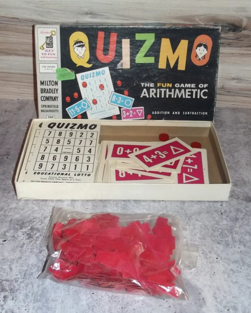 1958 Milton Bradley QUIZMO Arithmetic Game Addition Subtraction B42