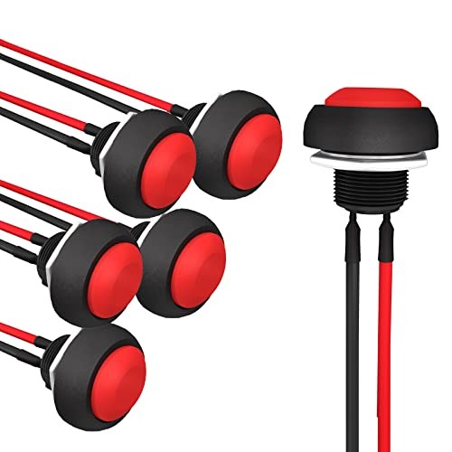 12mm Momentary Push Button Switch Mini Round Switch Waterproof 1A 250V AC Red