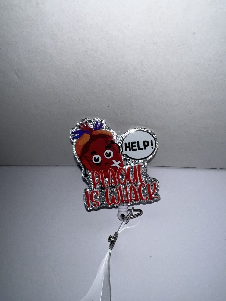 Dentist Plaque Is Whack Badge Holder Reel With Pull String