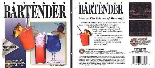 Instant BARTENDER CD-ROM for Windows - NEW CD in SLEEVE