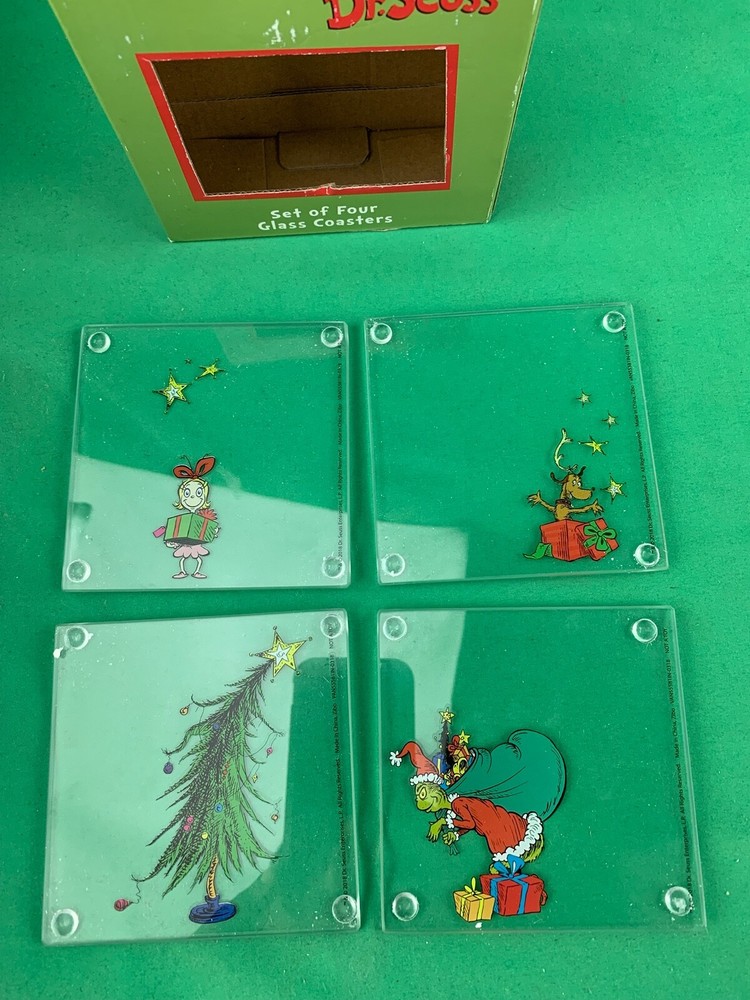 Dr. Seuss 4 Piece Stacking Glass Coaster Set