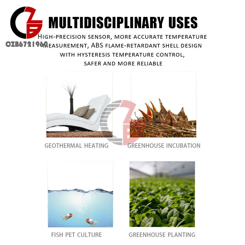 DTC1200 Digital Intelligent Temperature Controller AC 110V-230V w/ Sensor Probe