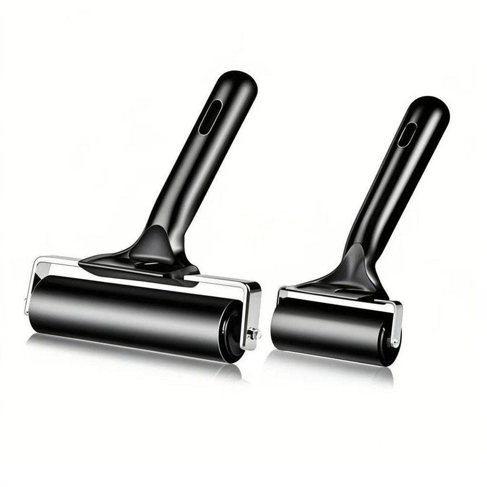 2 Pack Brayer Rollers, Professional Rubber Art Rollers with Comfortable Hand Fee