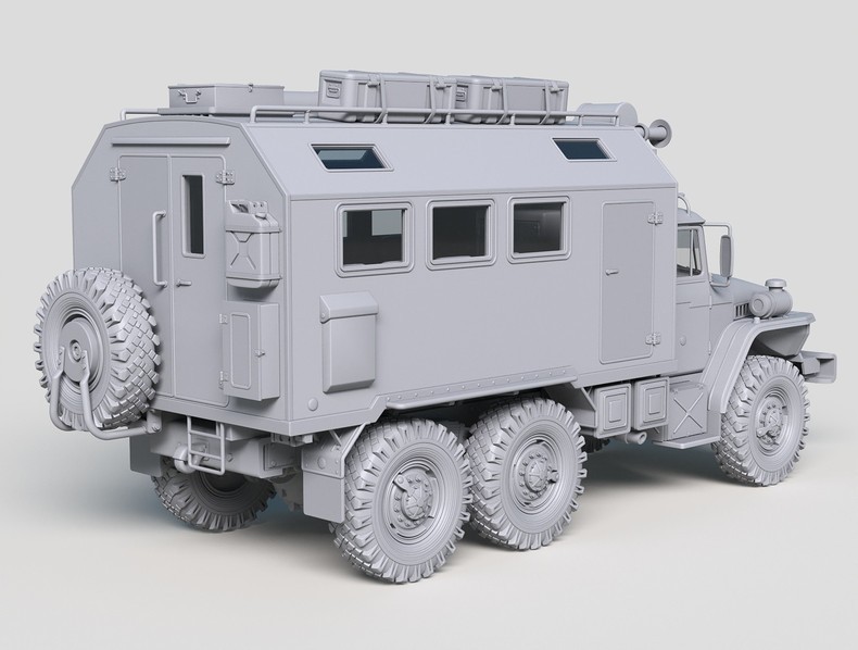 3D Printing Model 1/72 Soviet Ural Command Vehicle Model Unpainted