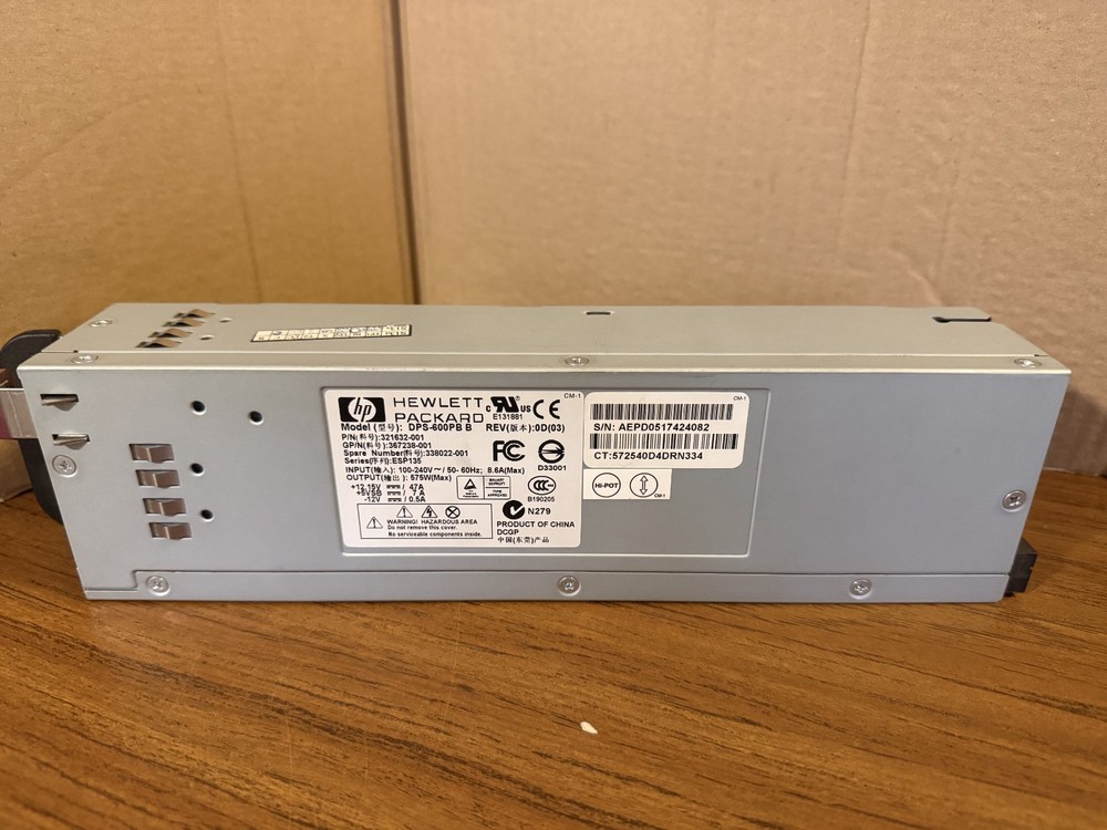 Hewlett Packard  DPS-600PB  Server Power Supply.  Model#321632