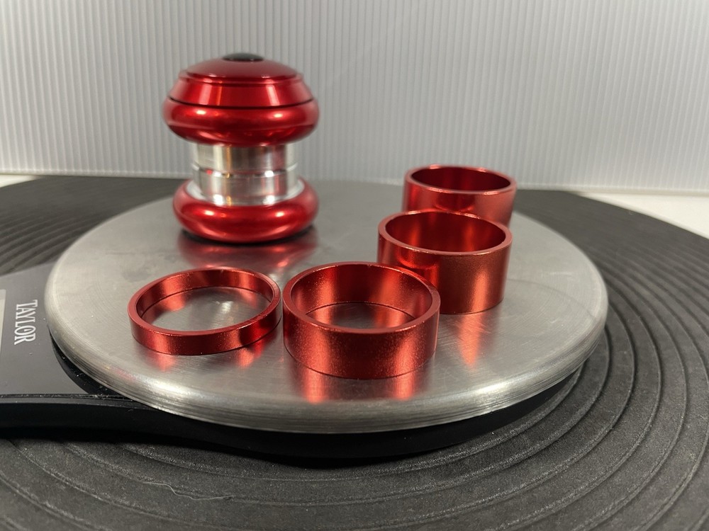 1 1/8” Threadless Klunker Conversion Headset RED With Spacers Old School BMX