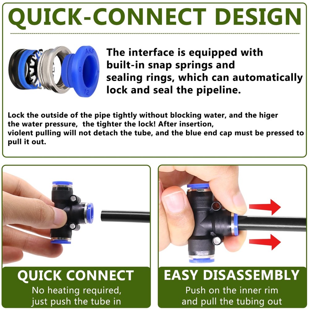 65.6FT/20M Drip Irrigation System, 360° Bendable Irrigation System for Garden...