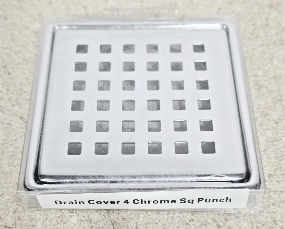 Everbilt Watershield Shower System 4 in. Brushed Chrome Square Grid Drain Grate