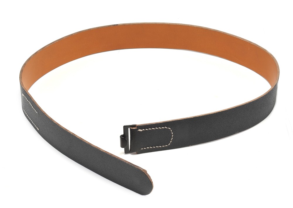 German WW2 M31 Combat Field Equipment Black Leather Belt 130 cm