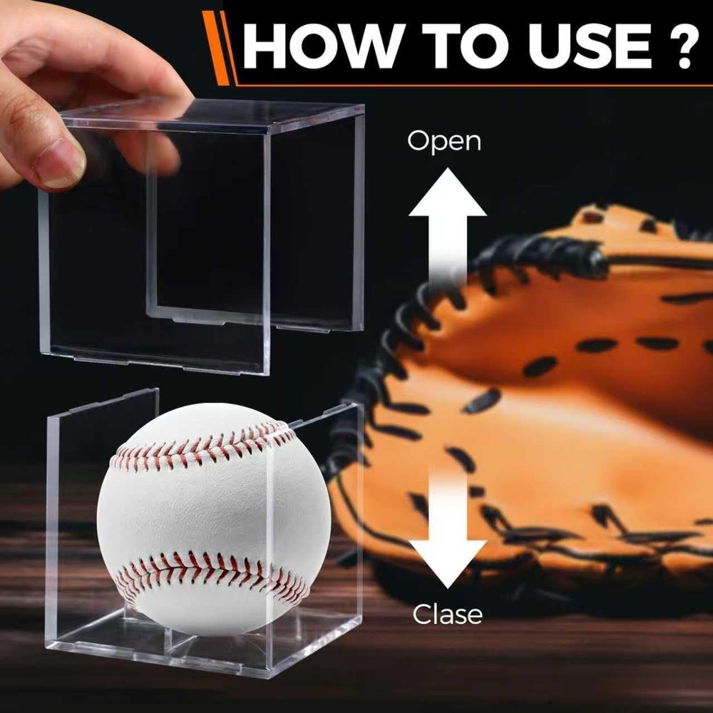 2 Pack Baseball Display Case, UV Protected Acrylic Baseball Holder Display case,