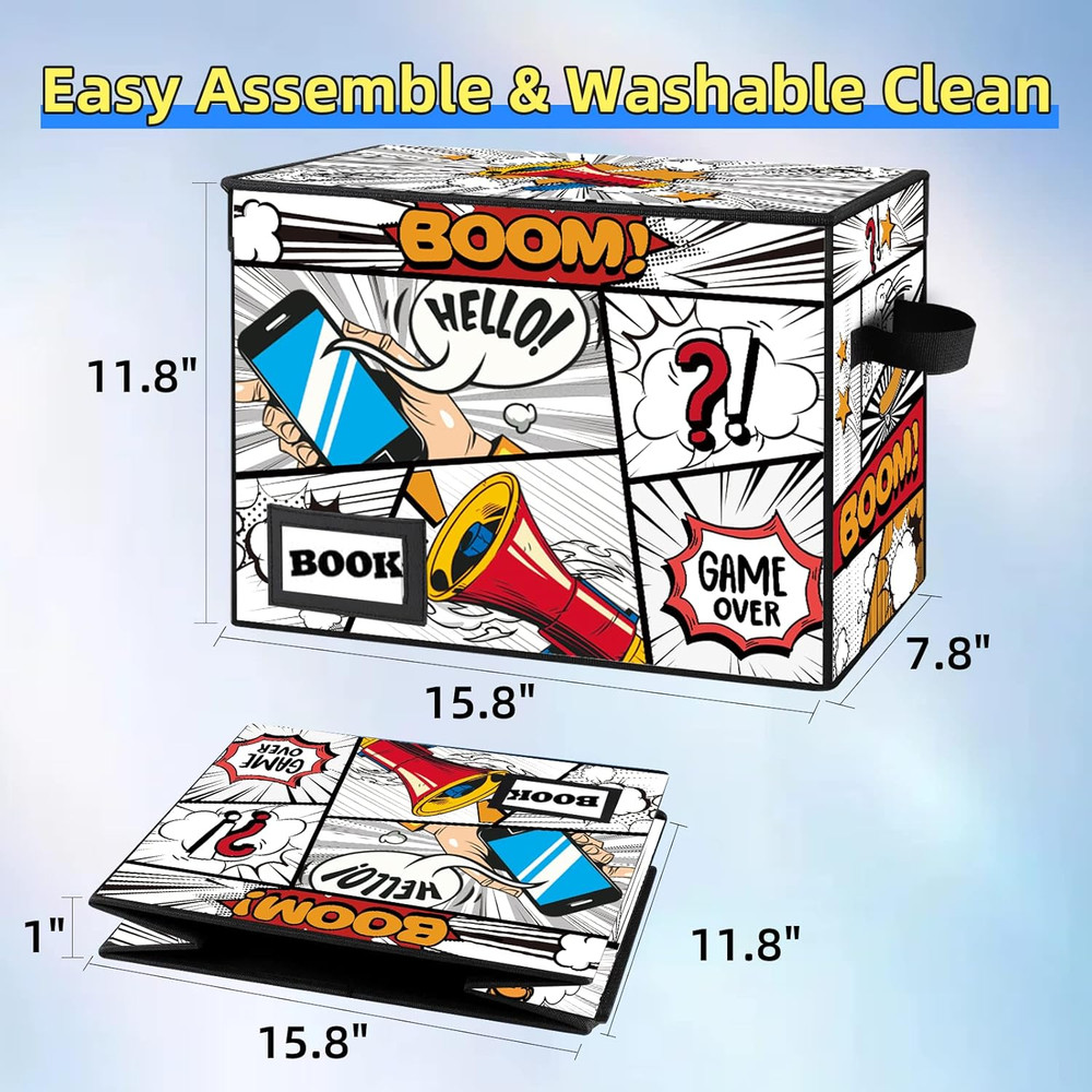 2 Pack Comic Book Storage Box, Collection Comic Protector Organizer, 15.8" X 7.8