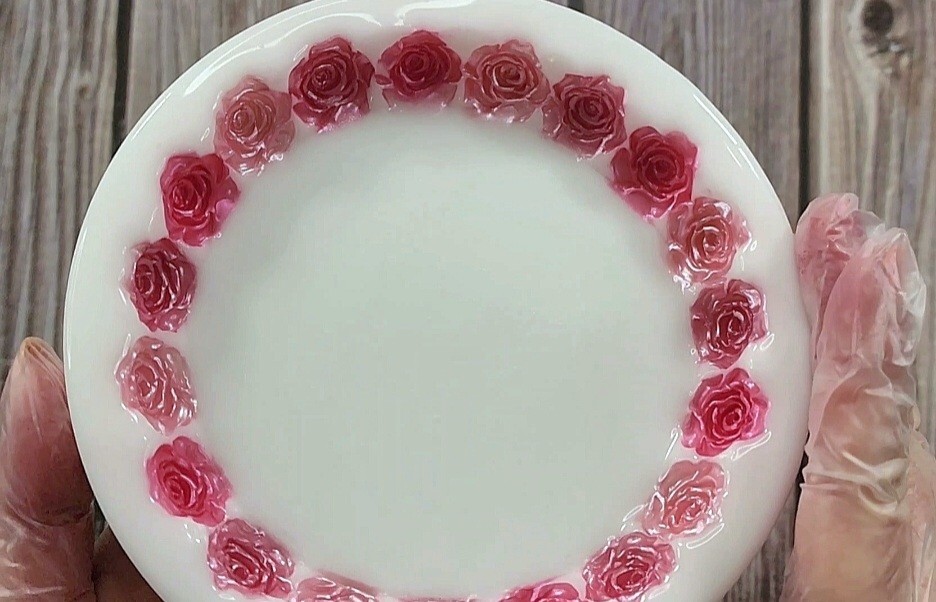 Small ROSE Edge Coaster Silicone Mold AU