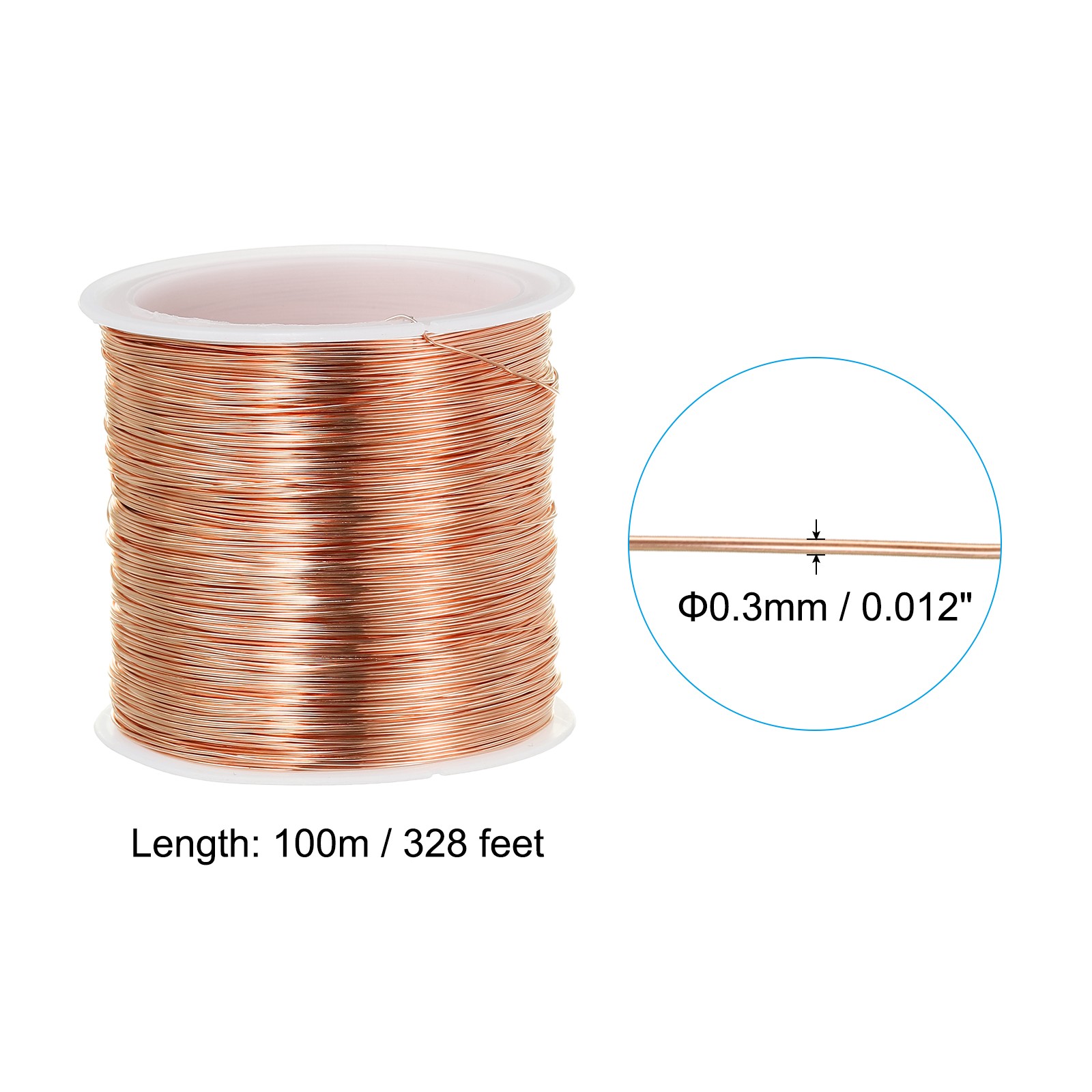 28 Gauge Jewelry Wire 328 Feet/100M Pure Copper Soft Metal Plant Stem Ties