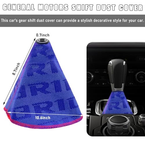 Car Shift Boot Cover, Waterproof Canvas Fabric Manual Automatic Shift Knob Blue