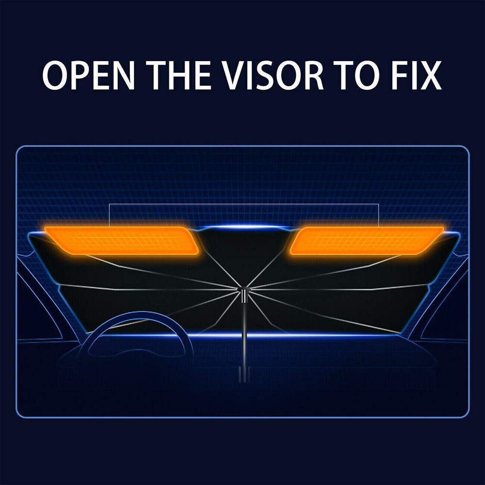 Retractable Car Windshield Sun Shade Umbrella Front Back Window Cover Visor Auto