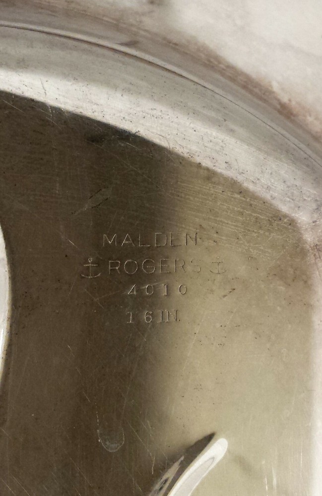 ROGERS SILVERPLATE 16" FOOTED MEAT SERVING PLATTER MALDEN #4010