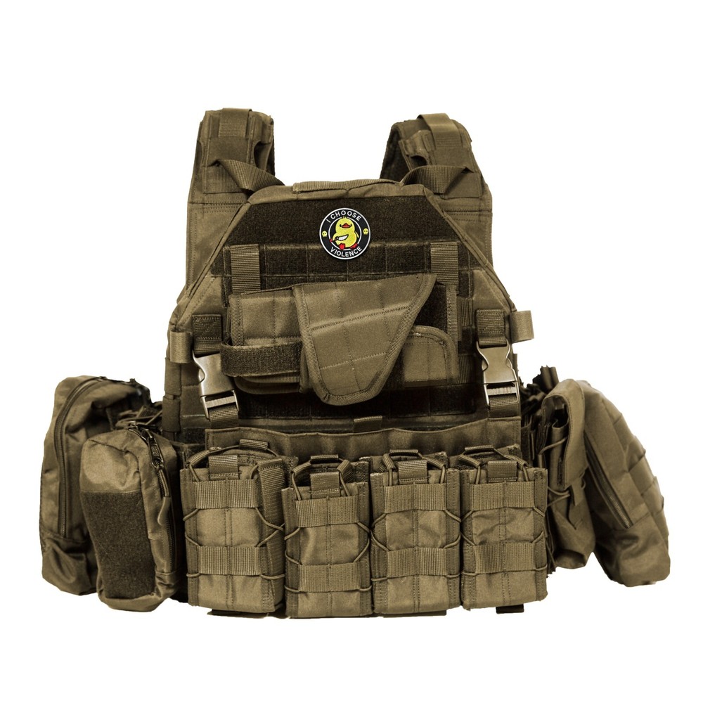 I CHOOSE VIOLENCE Patch, Round Embroidered Patch with Duck & Knife Design