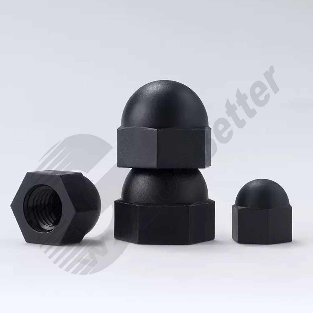 M3 M4 M5~M20 Acorn Cap Hex Nuts Black Plastic Bolt Thread Cover Smooth Rounded