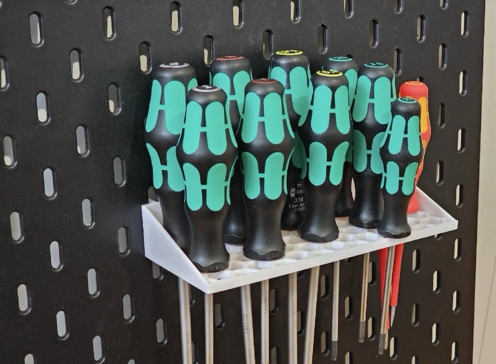 Skadis Compatible Screwdriver Holder Organizer | Pegboard Tool Rack | 3D Printed