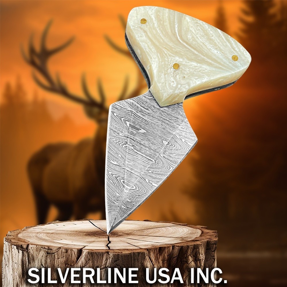 Damascus Push Dagge full tang, camping, hunting, outdoor Hand made forged,DM 003