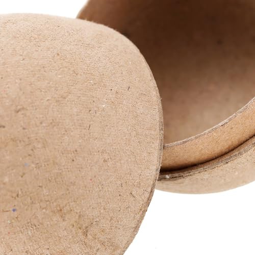 TAICHEUT 50 PCS Brown Paper Mache Easter Eggs, 3 Inch Paintable Easter Eggs,