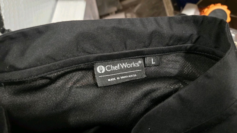 Chef Works Size Large Black Uniform Top