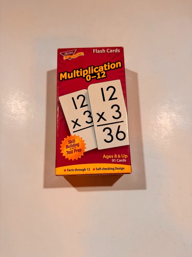Multiplication 0-12 Flash Cards