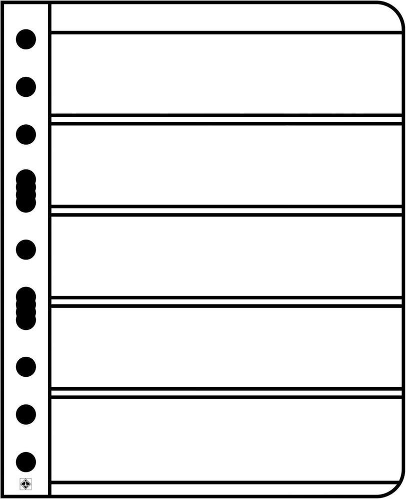 Pack of 5 Clear Archival Quality Stamp Pages with 5 Pockets for Collections