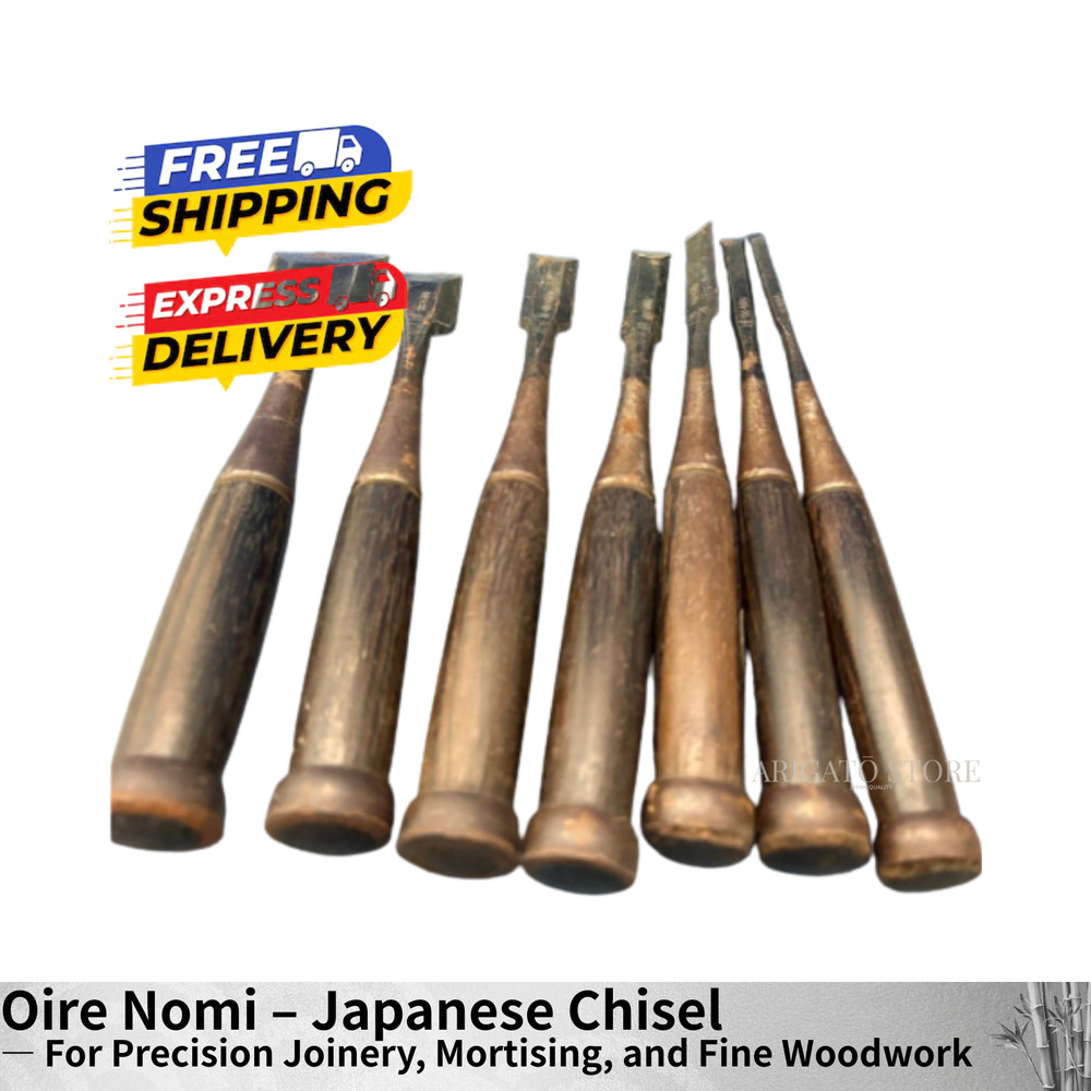 Japanese Hand-forged Chisel Set 7pcs Inscriptions Carpentry Tools