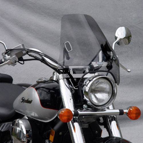 19"x17" Motorcycle Windshield Universal Large Windscreen For 7/8'' 1'' Handlebar