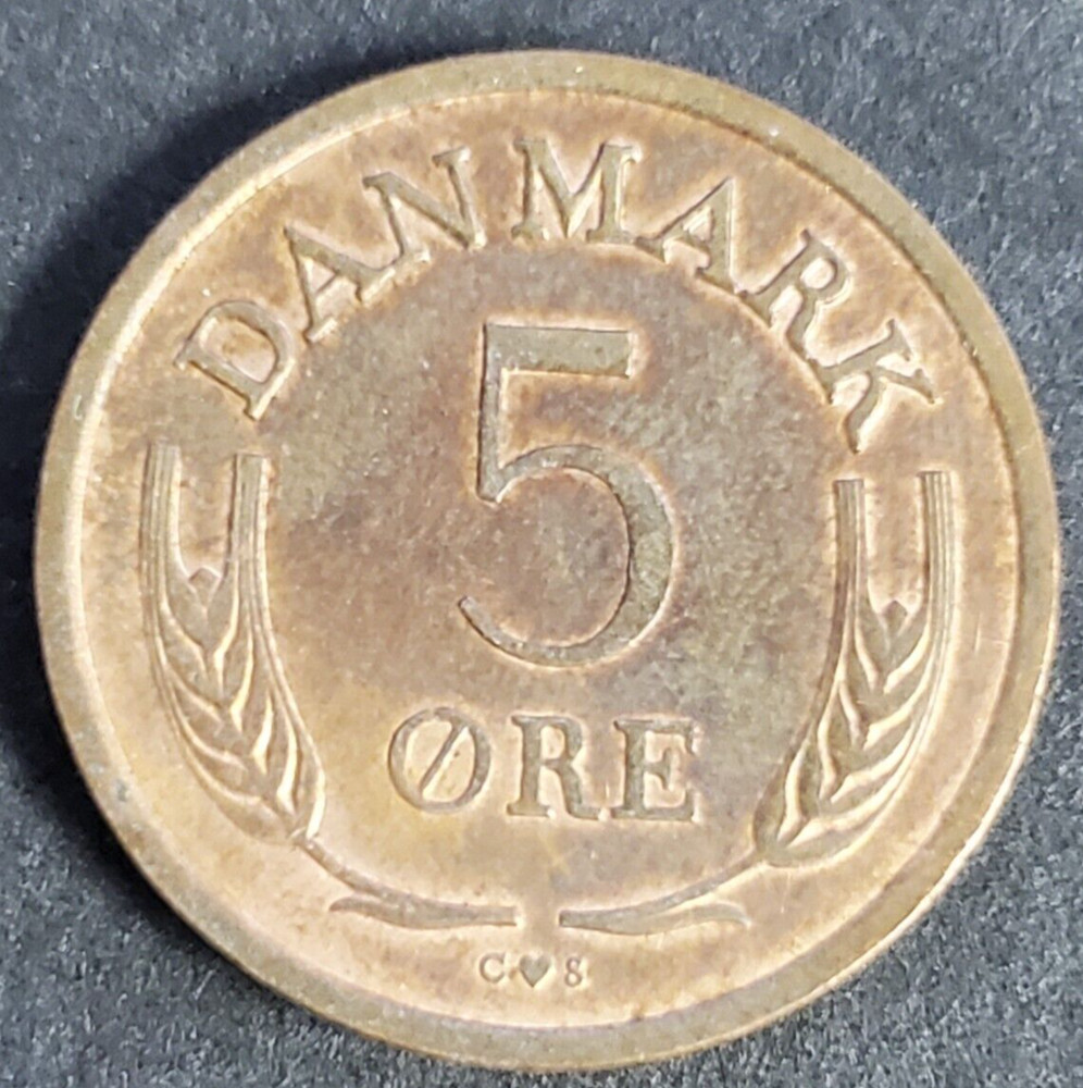 Denmark, nice 1960 5 ore coin