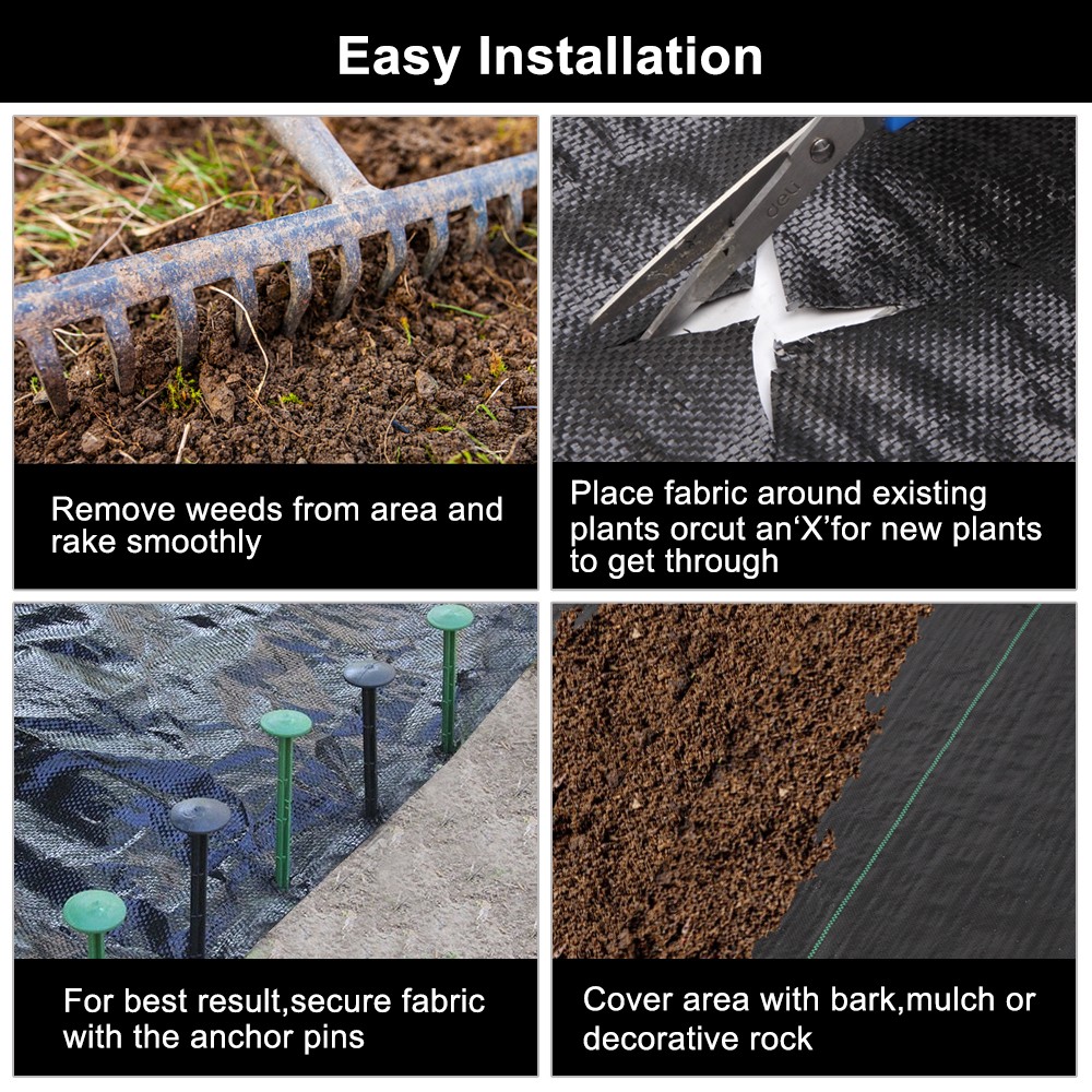 4*100ft Black Weeding Cloth Polyethylene Foldable