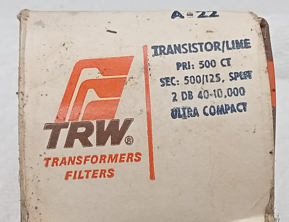 1 NOS UTC A-22 TRANSISTOR / LINE TRANSFORMERS 500 Ω C.T. - 500 / 125 SPLIT