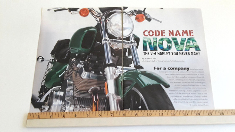 HARLEY DAVIDSON V4 NOVA CONCEPT MOTORCYCLE ORIGINAL 2002 ARTICLE
