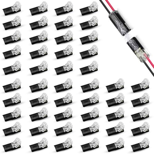 50 Pack Wire Connectors, Low Voltage 2 Pin Quick Splice Wire Connectors,